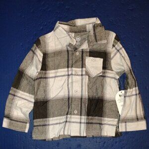 Viscose And Cotton Nice Plaid Button Down! Black, Gray, and White